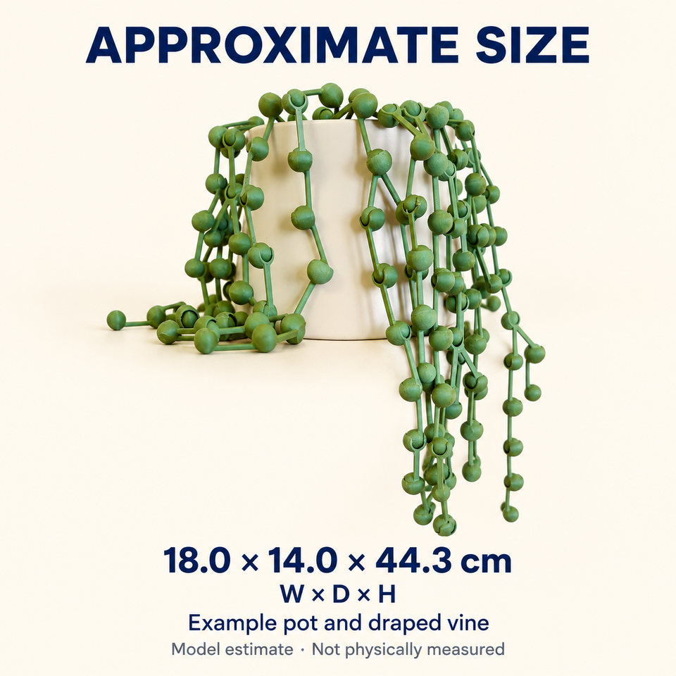String of Pearls — Approximate dimensions