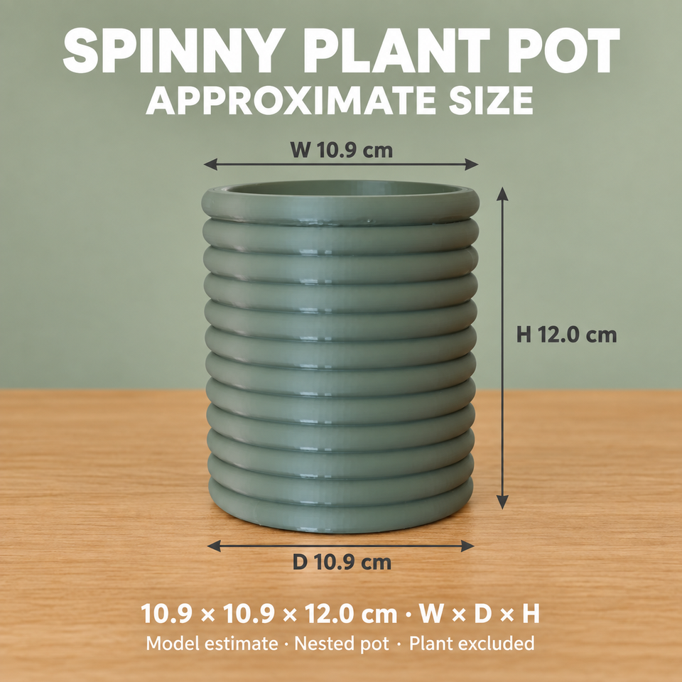 Spinny Plant Pot — Approximate dimensions