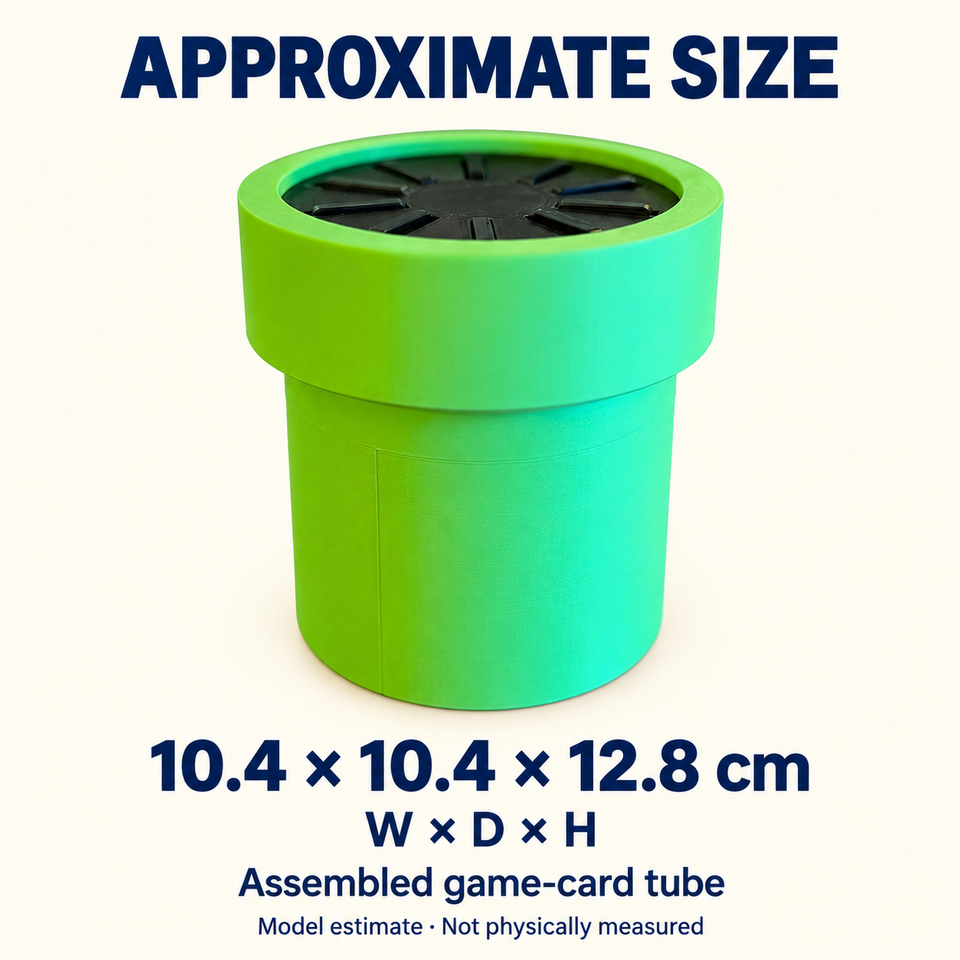 Switch Games Tube — Approximate dimensions
