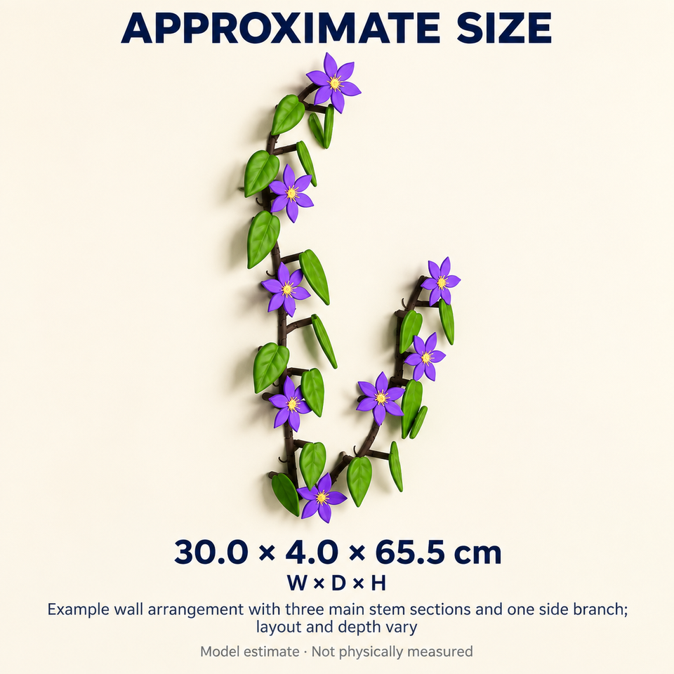 Clematis Ivy — Approximate dimensions